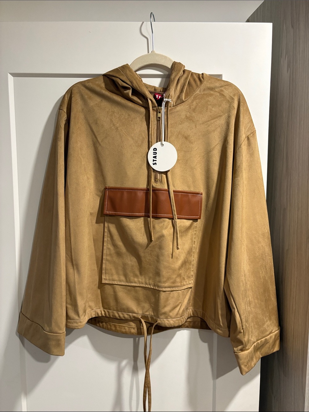Staud Polly faux suede anorak size S NWT